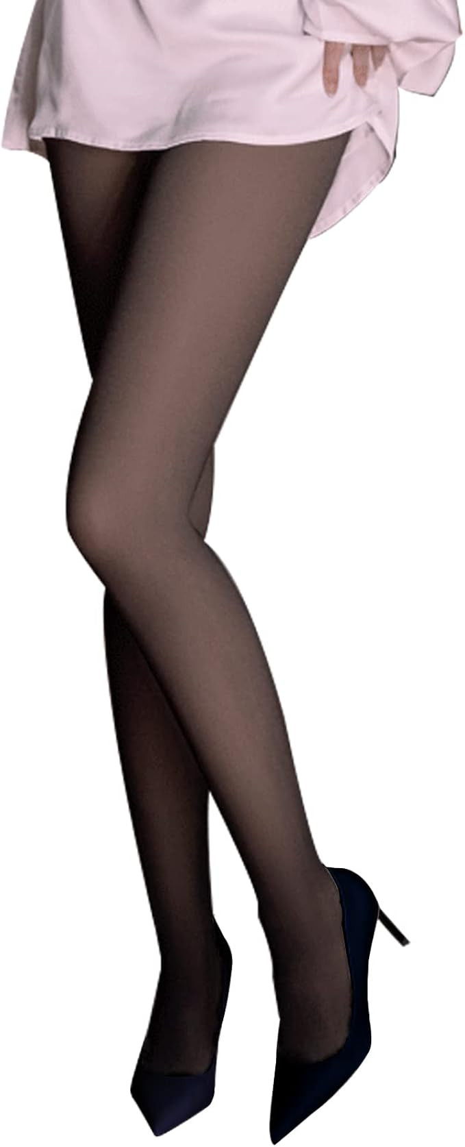 IZYJOY Women Warm Fleece Lined Sheer Thick Tights, Thermal Translucent Pantyhose, Winter Stretchy... | Amazon (US)