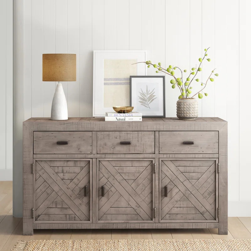 Adrian 61'' Wide 3 Drawer Pine Solid Wood Sideboard | Wayfair North America
