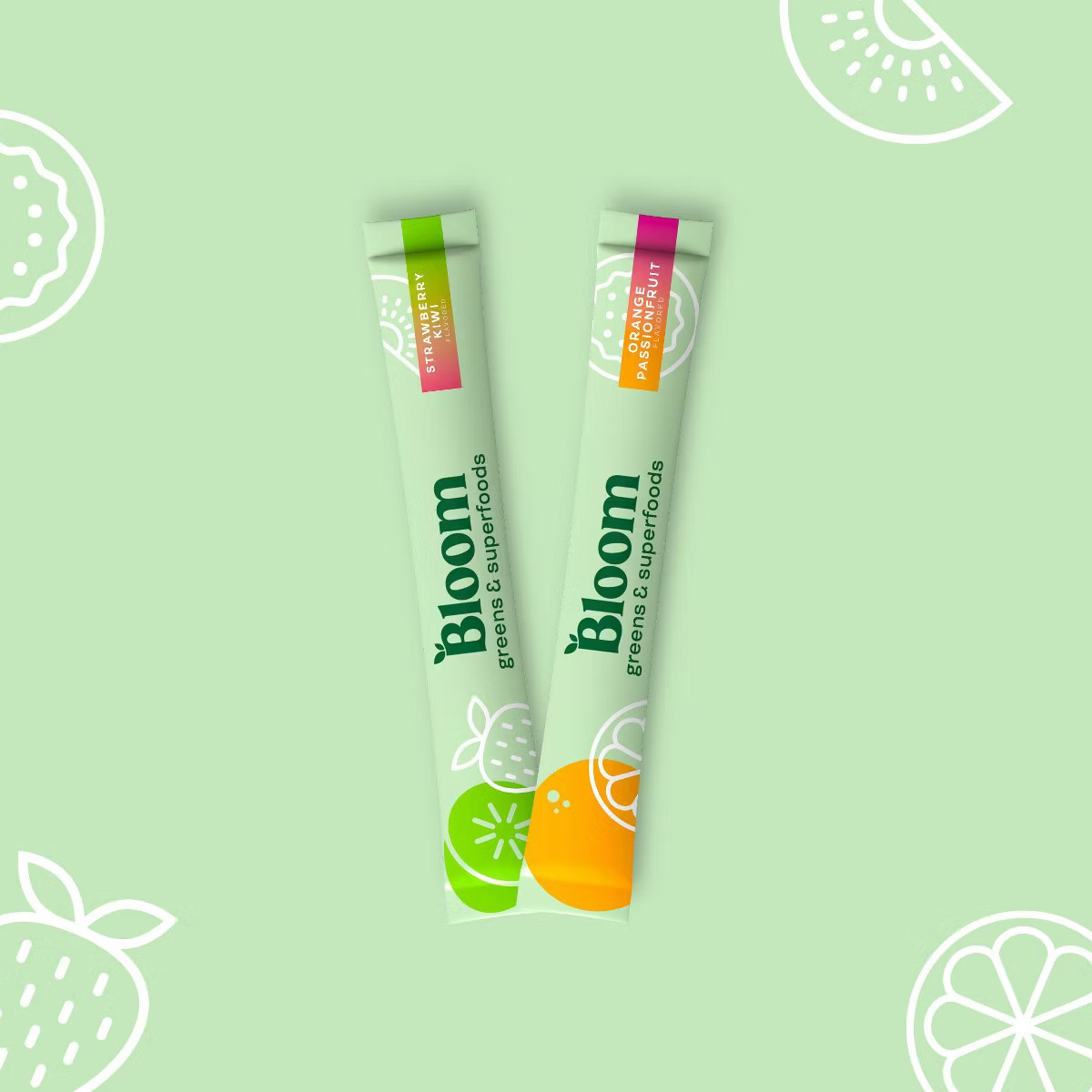 BLOOM NUTRITION Greens and Superfoods Powder Stick Packs - Orange Passionfruit/Strawberry Kiwi - ... | Target