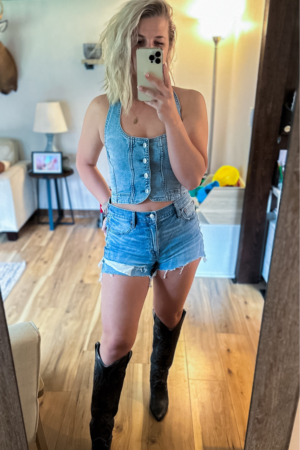 Country concert outfit 
Women’s country concert outfit 
Denim vest 
Women’s Jean shorts 
Summer country concert 
Summer concert outfit 
Cowboy boots 
Cowboy boot outfit 

#LTKSeasonal #LTKstyletip #LTKFestival