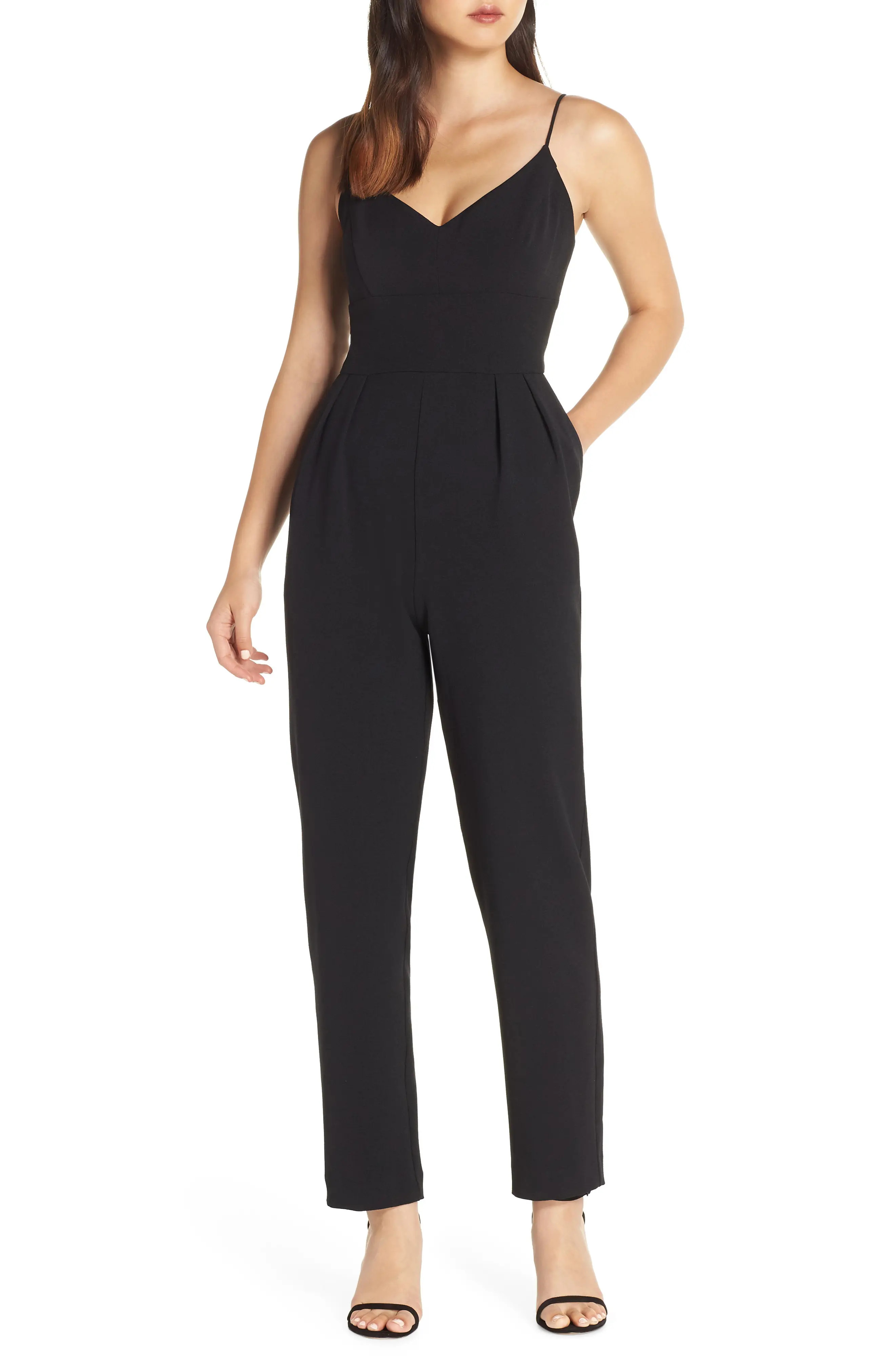Women's Eliza J Sleeveless Crepe Jumpsuit | Nordstrom