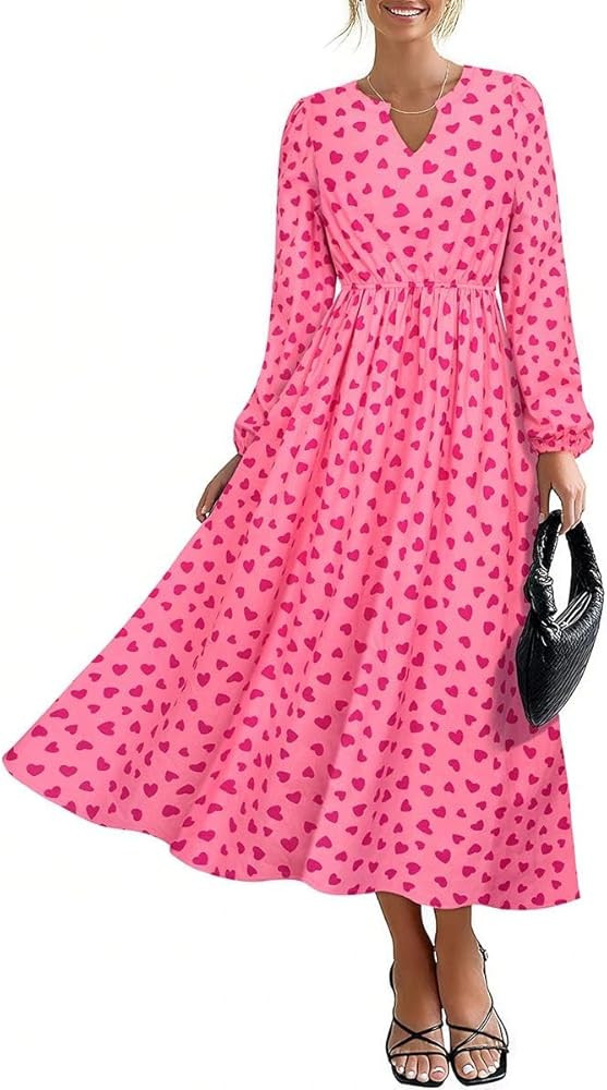 TIYOMI Womens Plus Size Dresses Fall Long Sleeve Maxi Dresses V Neck Floral Spring Dress with Poc... | Amazon (US)