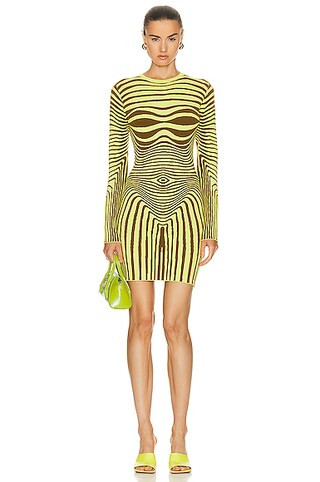 Morphing Stripes Long Sleeve Dress | FWRD 