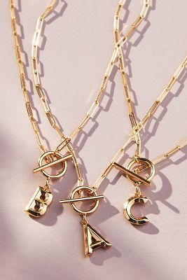 Chain Link Monogram Pendant Necklace | Anthropologie (US)