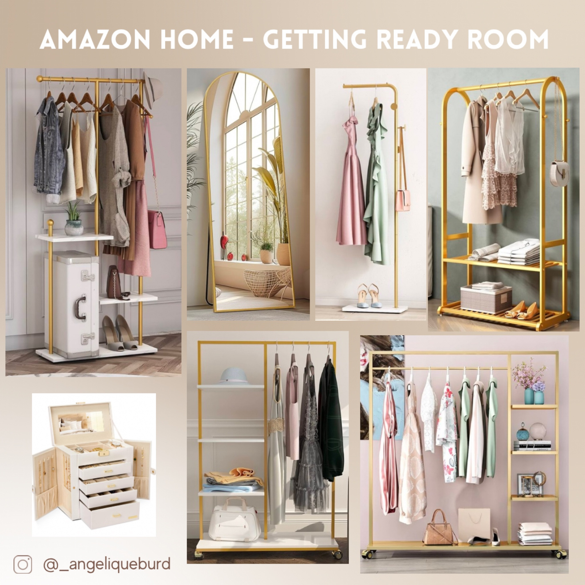Changing up my “getting ready room”. Some of the options I have in my cart. Definitely getting the jewelry box, gold mirror and thinking the clothing rack on the top right. The space is small and that will fit perfect.


#LTKHome #LTKFindsUnder50 #LTKFindsUnder100