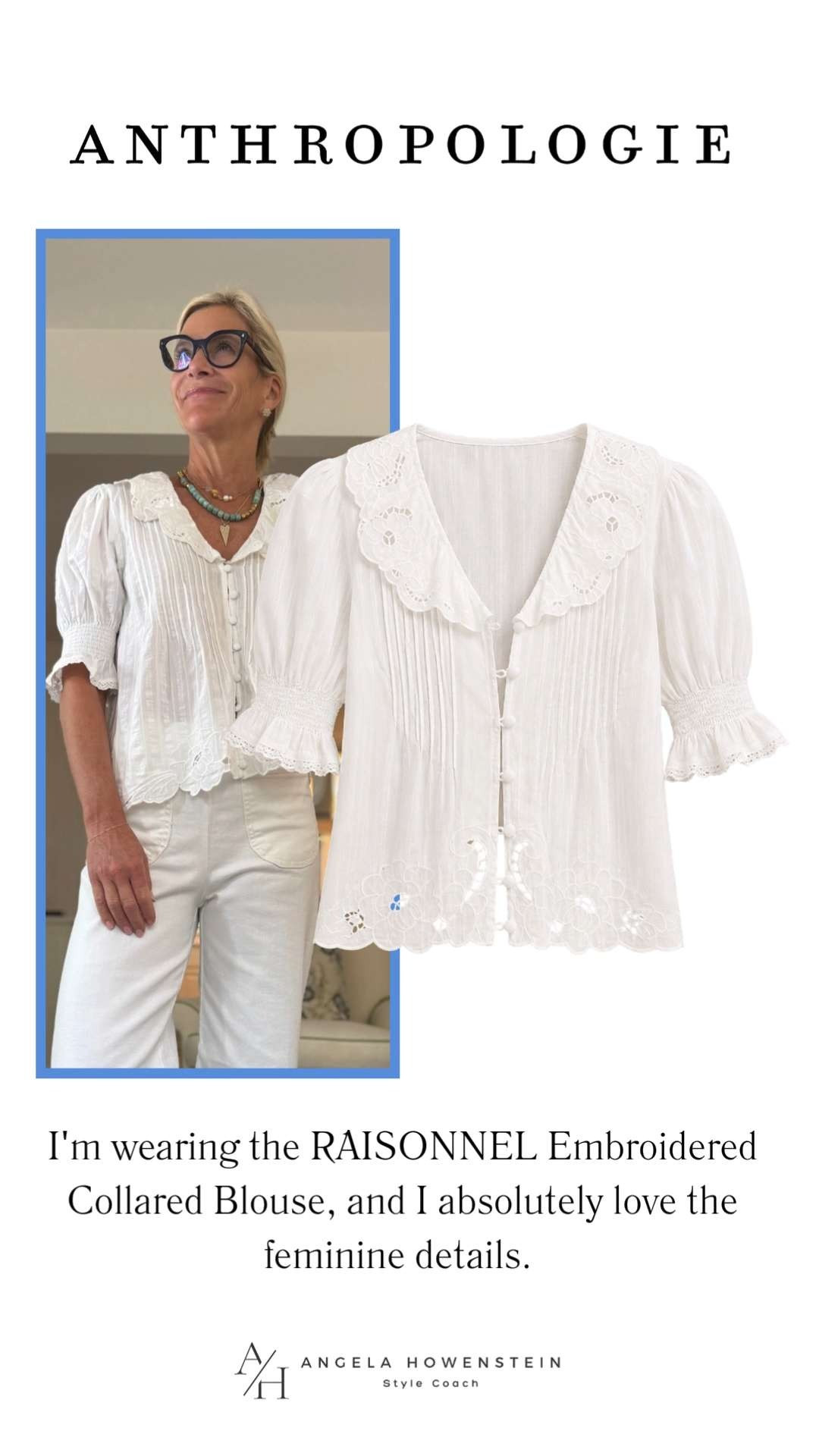 This embroidered white blouse is one of those timeless pieces you'll reach for season after season. Made from 100% cotton, it features delicate embroidery, a feminine scalloped collar, and pretty puff sleeves that instantly elevate even the simplest pair of jeans or white pants.

❤️ Heart = Support my posts
📌 Save = Get sale & restock alerts
🛍️ Follow me on LTK for more effortless everyday style. 

 #LTKootd #LTKSeasonal #LTKOver40