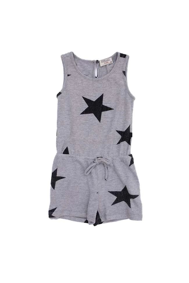 Like A Star Girls Grey Romper | Pink Lily