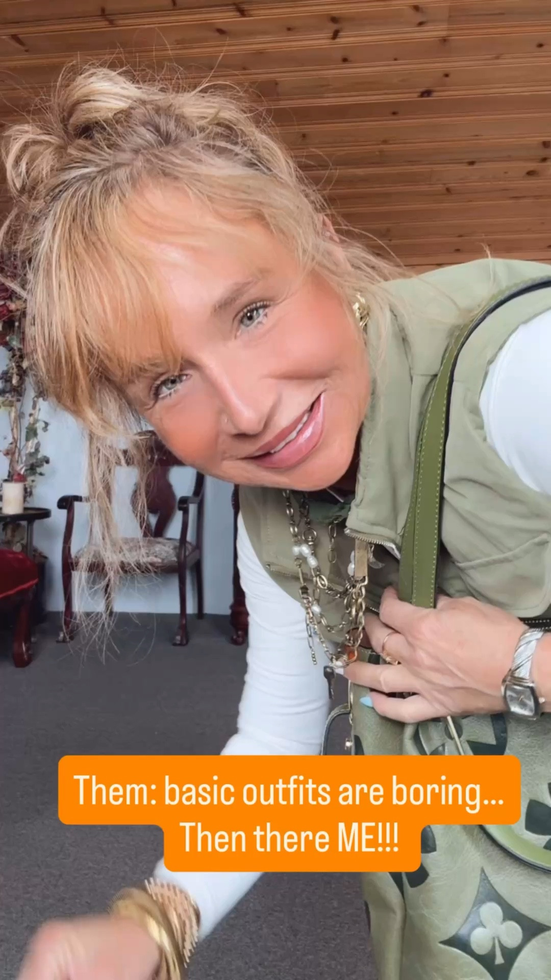 Basic doesn’t have to mean boring!! Fun jewelry or a bag to spice up the outfit . Most everything is from Amazon or Walmart!!!
The sandles are NEW at Walmart size 6, pants are New from Amazon, size small they come in a few different colors. Shirt, one of my favorite basic long sleeves from Amazon size small & vest is also Amazon size small. Sunglasses are my favorite affordable pair from Amazon. Mixed jewelry? Necklace from Fre People I have a couple in different colors. I love them!!! 

#LTKPetite #LTKgrwm #LTKOver40