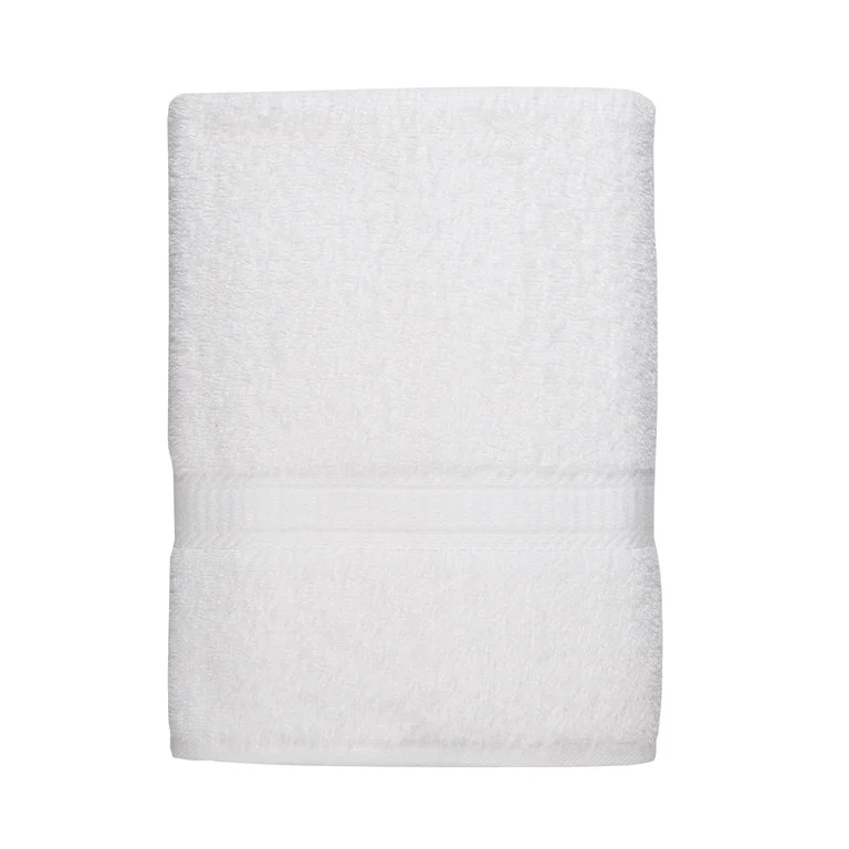 Mainstays Basic Bath Sheet,Soft 100% Cotton and Highly Absorbent Bath Sheet, White | Walmart (US)