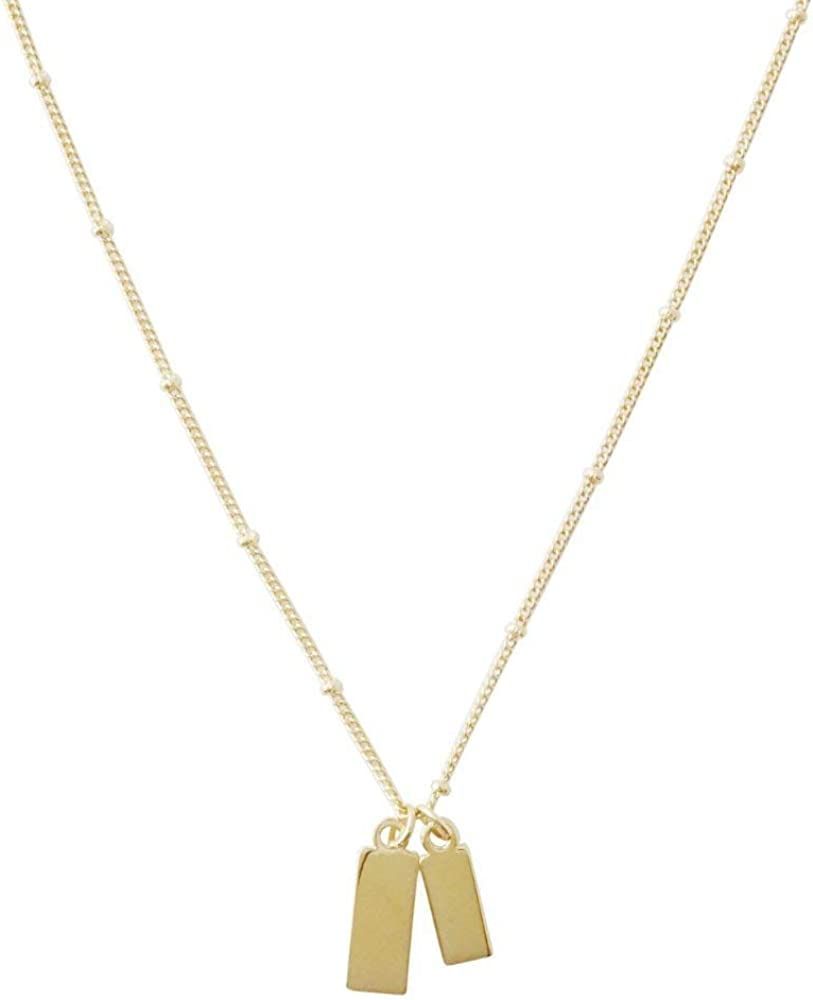 HONEYCAT Small Dog Tag Together Necklace in Gold, Rose Gold, or Silver | Minimalist, Delicate Jew... | Amazon (US)