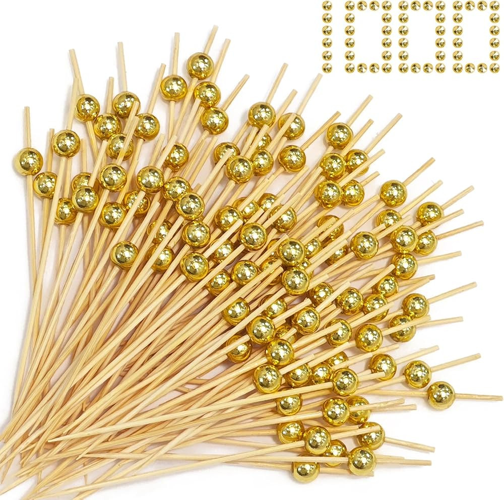 1000 Pieces Cocktail Picks Fancy Toothpicks for Appetizers 4.7 Inch Decorative Appetizer Skewers ... | Amazon (US)