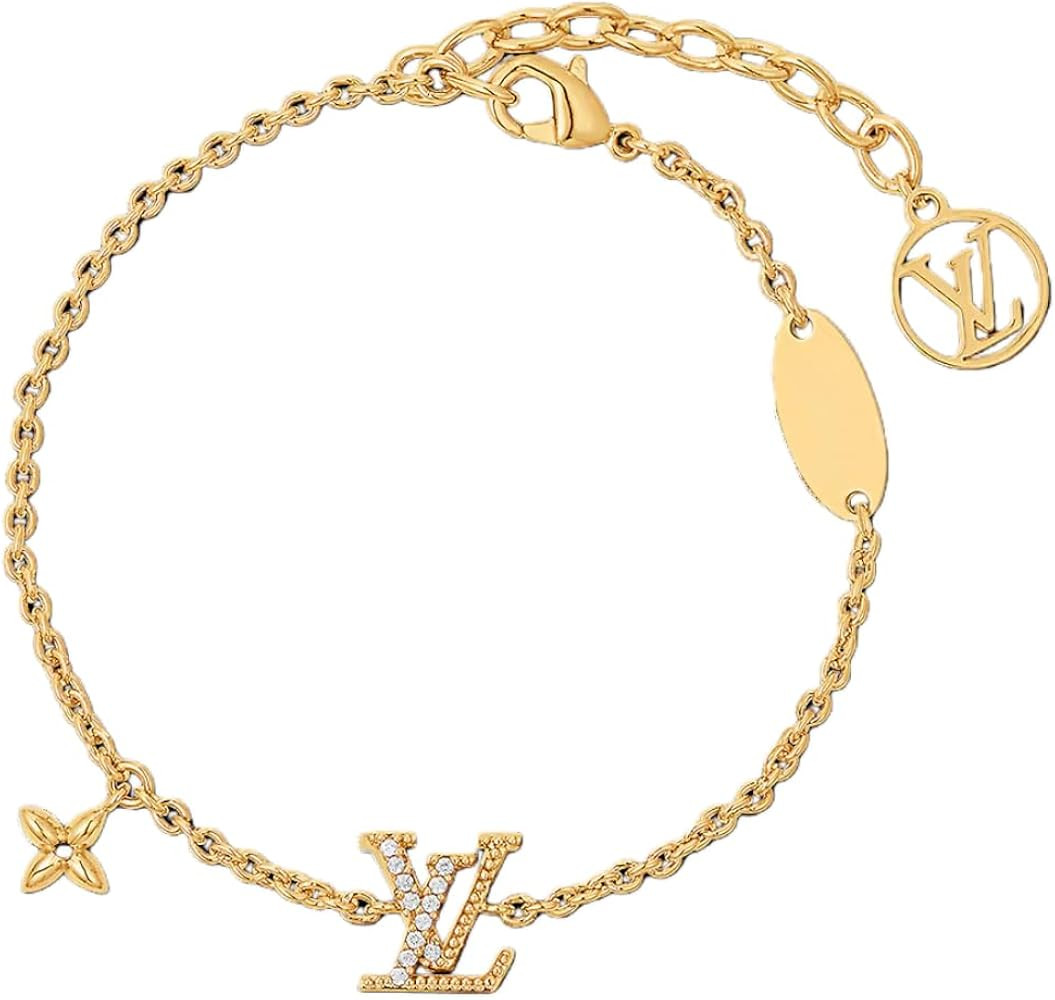 Designer 18K Gold Plated Bracelet for Women, Star and Logo Charm Bracelet with Thick Gold Plating... | Amazon (US)