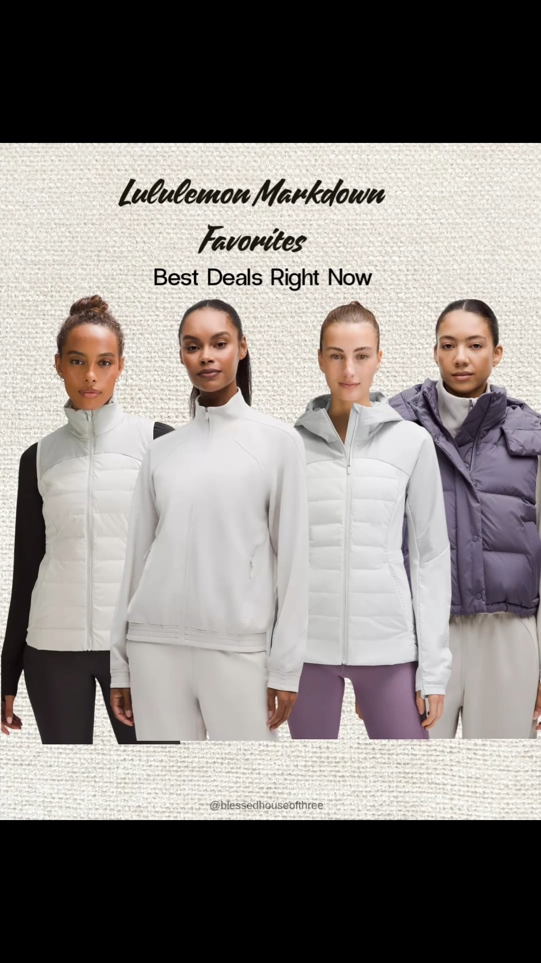 Lululemon markdown finds are going fast and these favorites are the best deals to grab right now. From lightweight jackets to everyday layers you’ll wear nonstop, these neutral staples are perfect for workouts, errands, and spring layering. If you’ve been waiting to try Lululemon or add versatile pieces to your wardrobe, this is the time to save before sizes sell out. Athleisure wear sale, elevated athleisure wear, mom uniform, puffer vest, 

#LTKActive #LTKSaleAlert #LTKfitnessgoals