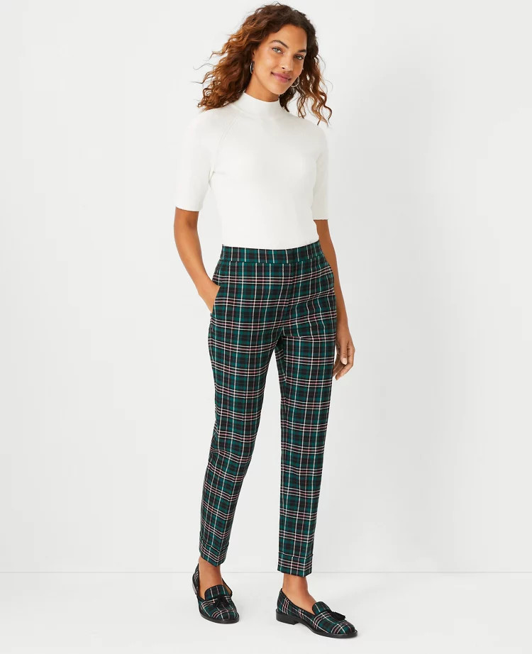 The Plaid High Waist Ankle Pant | Ann Taylor (US)