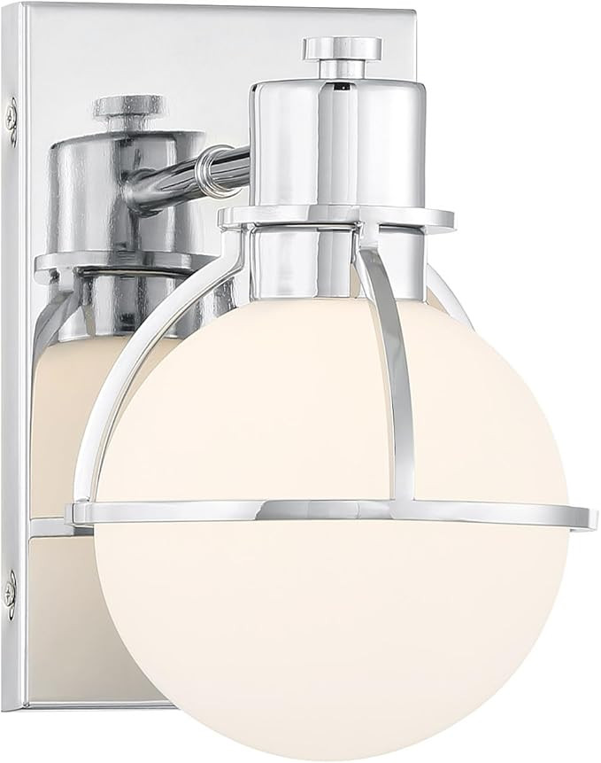 Savoy House 9-1060-1-11 Pierce Vintage Industrial Opal Glass Wall Sconce, 1-Light 60 Watt, 9" H x... | Amazon (US)