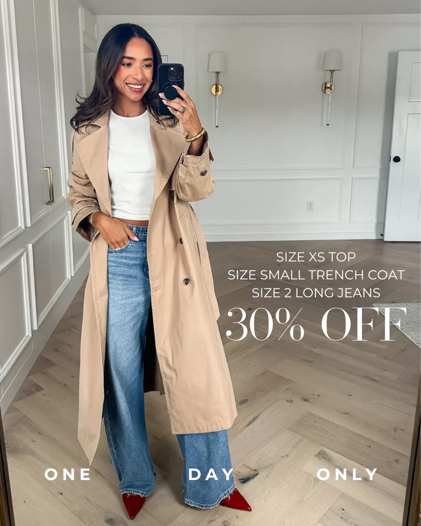 American Eagle is 30% OFF today only! Wearing size xs top, size small trench coat and size 2 long jeans 


Fall outfit 
Fall fashion 
Casual outfit 
Fall jacket 
Fall coat 

#LTKstyletip #LTKsalealert #LTKfindsunder100