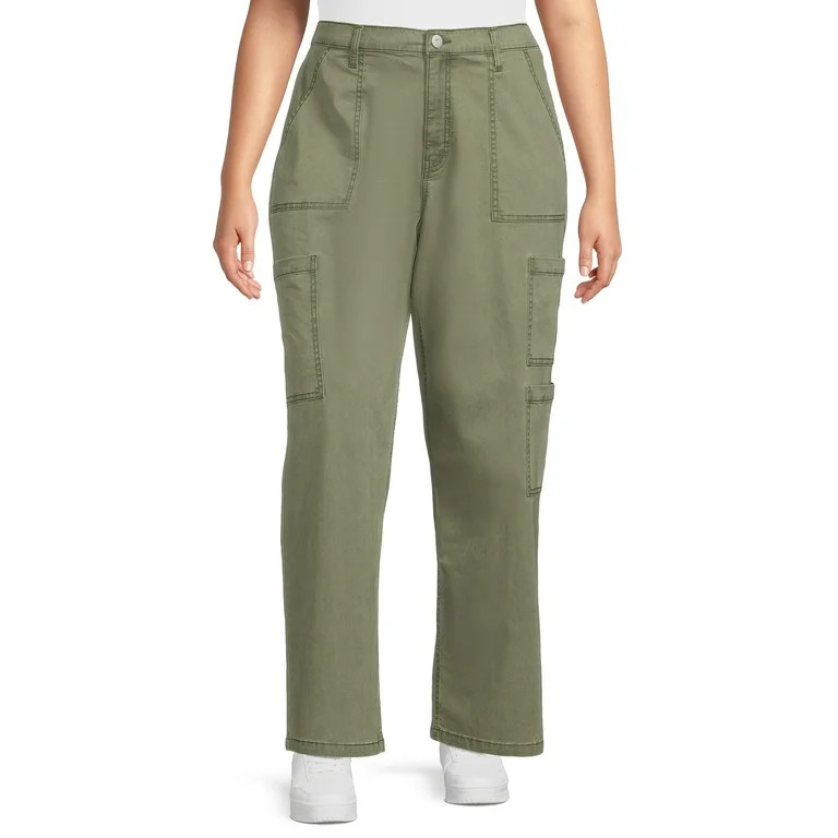 No Boundaries Juniors Plus Size Wide Leg Cargo Pants | Walmart (US)