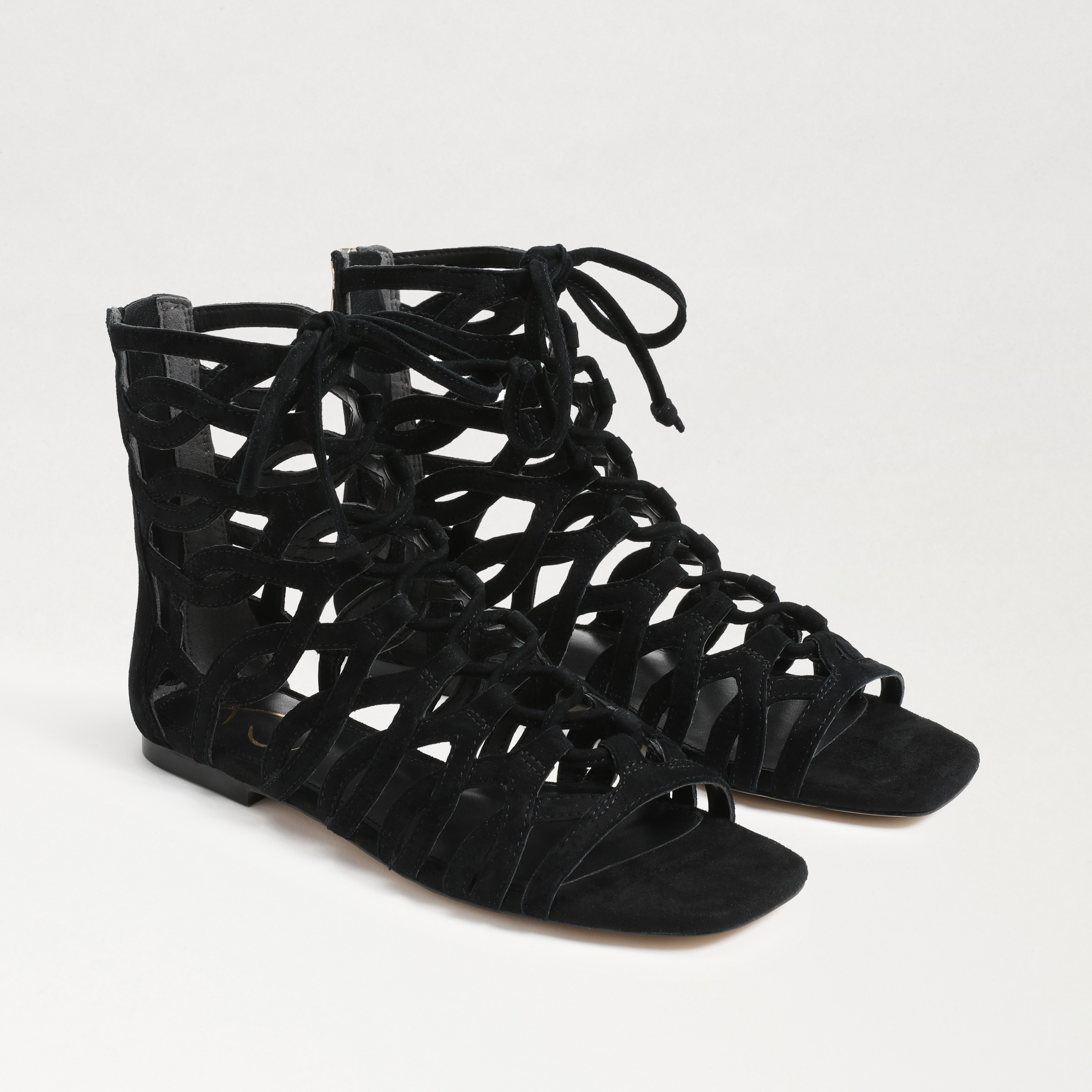 Sam Edelman Lara Gladiator Sandal Black Suede | Sam Edelman