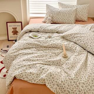 3 Pieces Queen Cotton Duvet Cover for All Seasons, Duvet Cover Queen Cozy Cotton Bedding Set, Flo... | The Home Depot