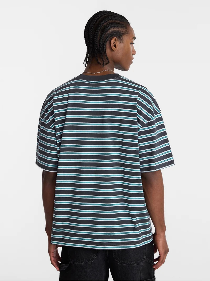 No Boundaries Stripe Pattern Tee with Short Sleeves, Men's XS-4XLT | Walmart (US)