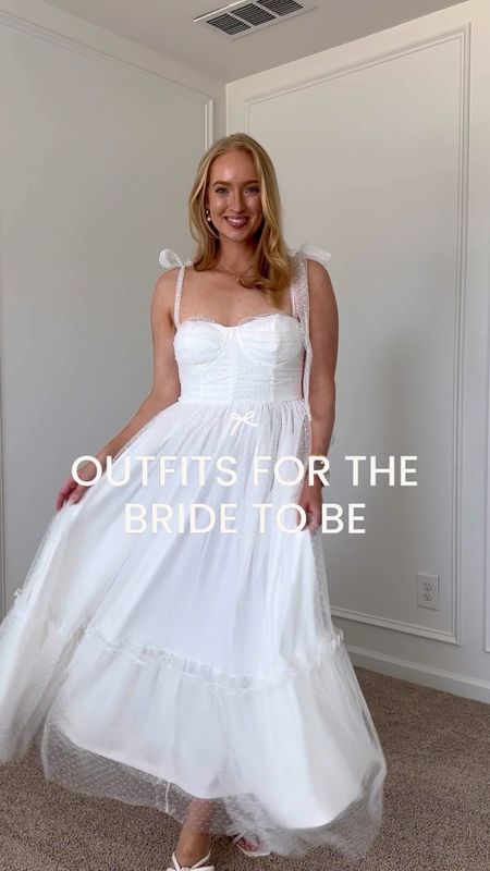 Outfits for the bride to be! // white dresses // honeymoon outfits // bridal shower dress // rehearsal dinner dress ideas // engagement photo outfits 

#LTKwedding #LTKVideo #LTKSeasonal