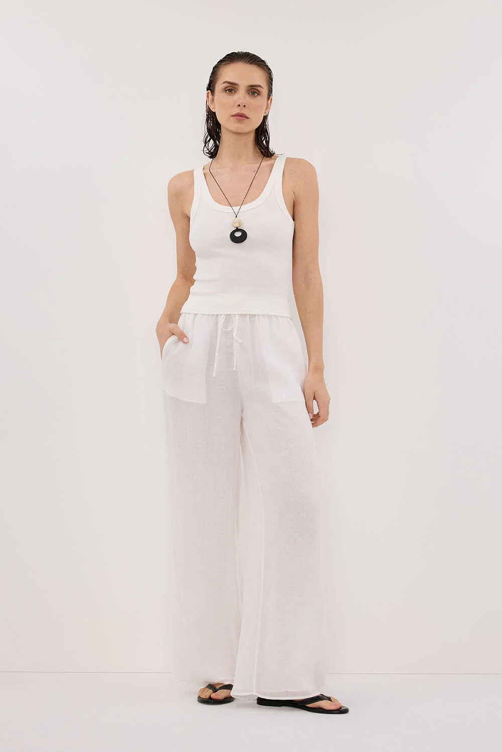 GINNY WHITE RAMIE PANT | DISSH