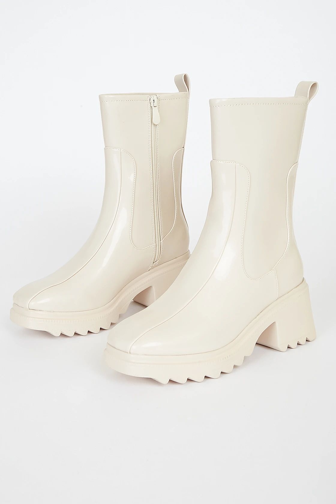 Rayne Light Nude Patent Mid-Calf Boots | Lulus (US)