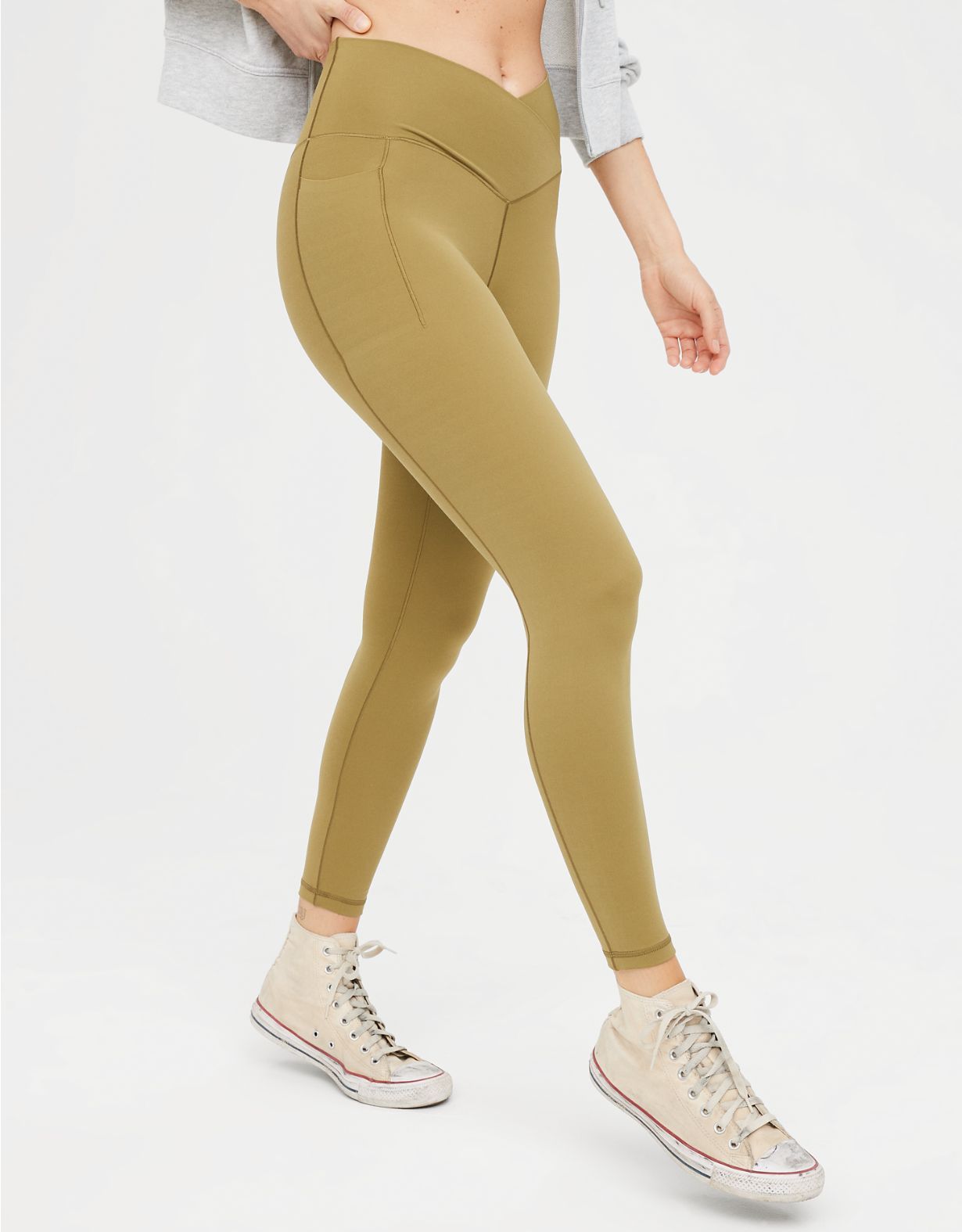 OFFLINE By Aerie Real Me Xtra Crossover High Waisted Pocket Legging | American Eagle Outfitters (US & CA)