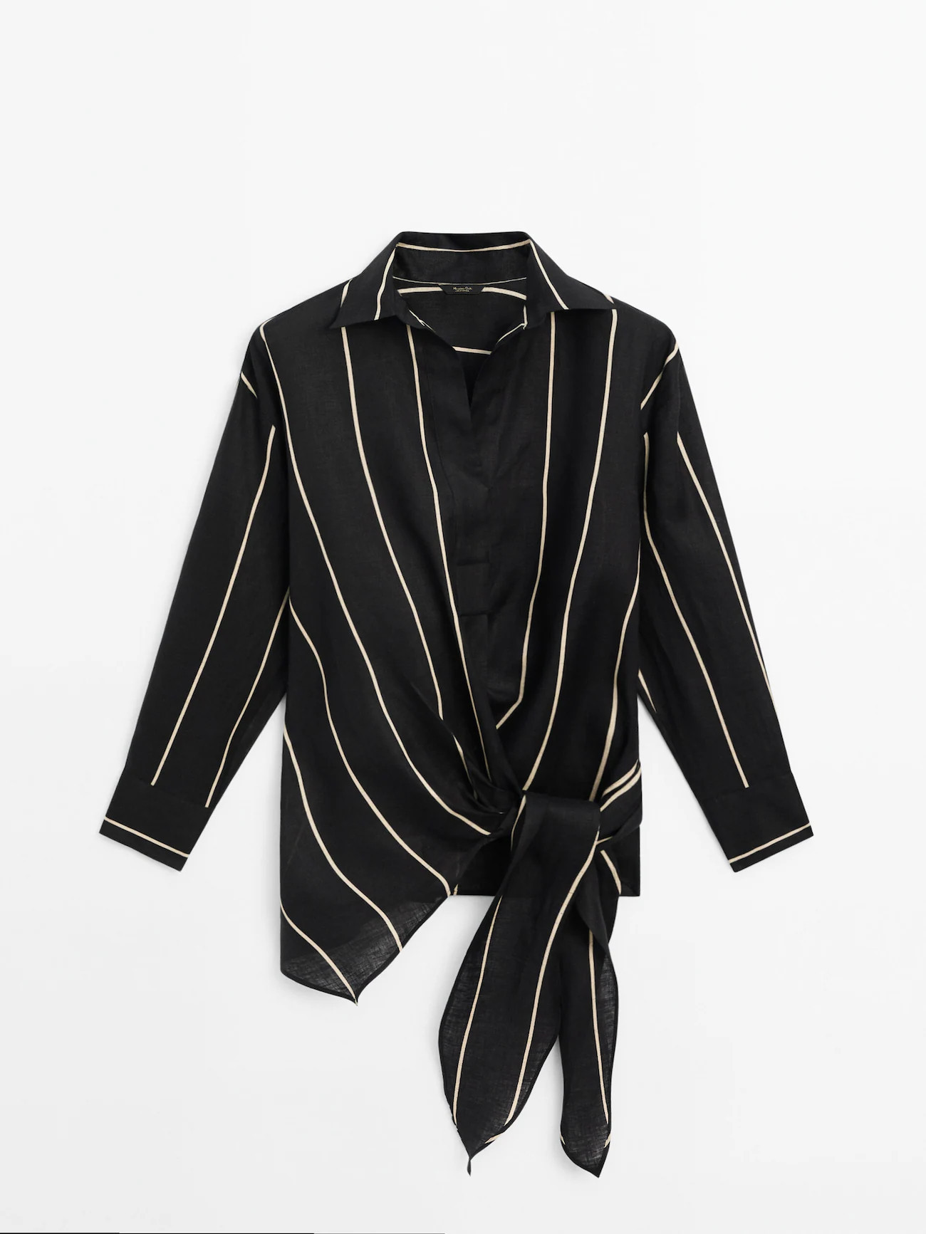 100% linen striped shirt | Massimo Dutti UK