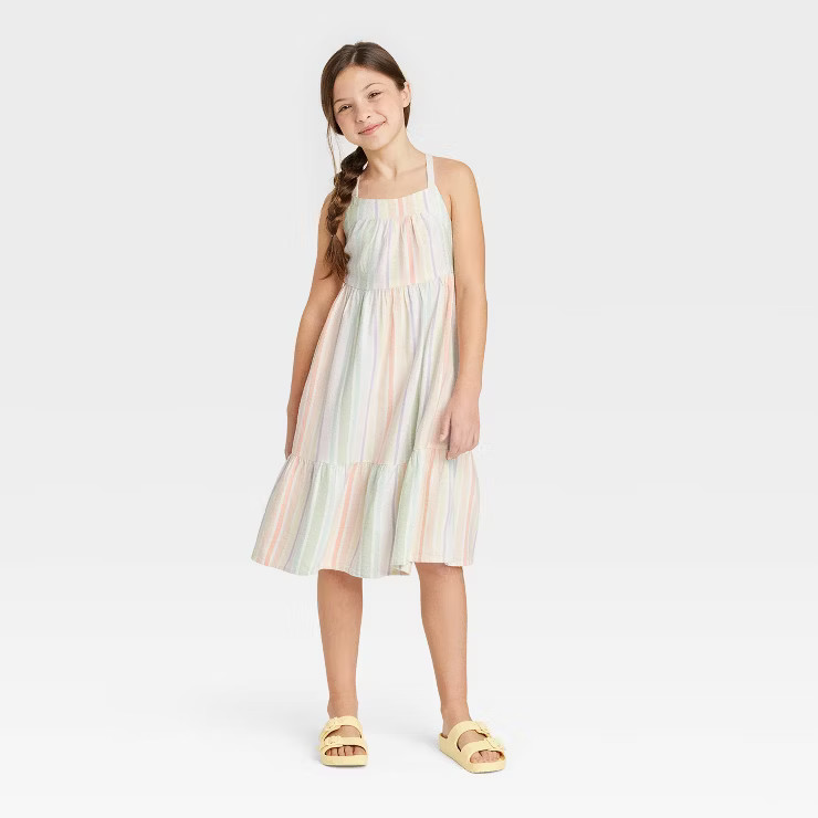 Girls' Sleeveless Tired Midi Dress - Cat & Jack™ | Target