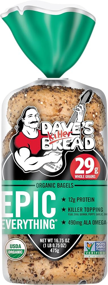 Dave's Killer Bread Epic Everything Bagels, Organic Bagels, 26g Whole Grains per Bagel, 5 Count | Amazon (US)