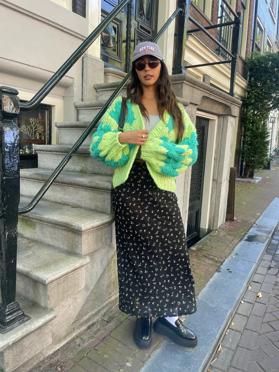 Hugs and Kisses Cardigan in Green | Kiwi and Co