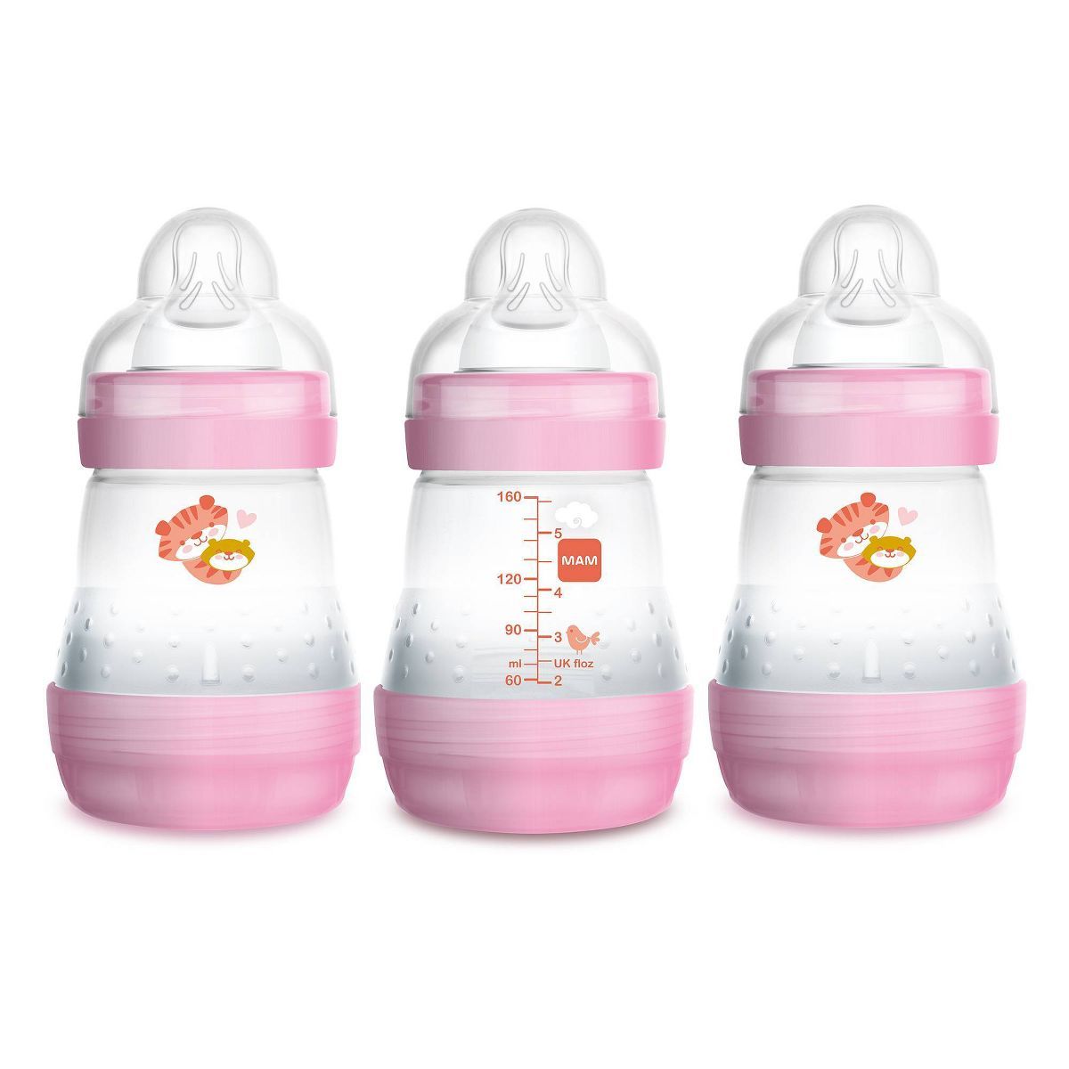 MAM Easy Start Anti-Colic Baby Bottles 0m+ - 5oz/3pk - Girl | Target