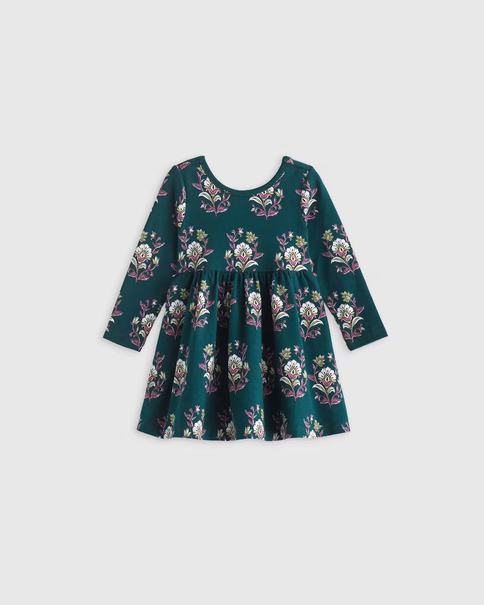 Organic Cotton Long Sleeve Skater Dress  - Baby Girl | Quince