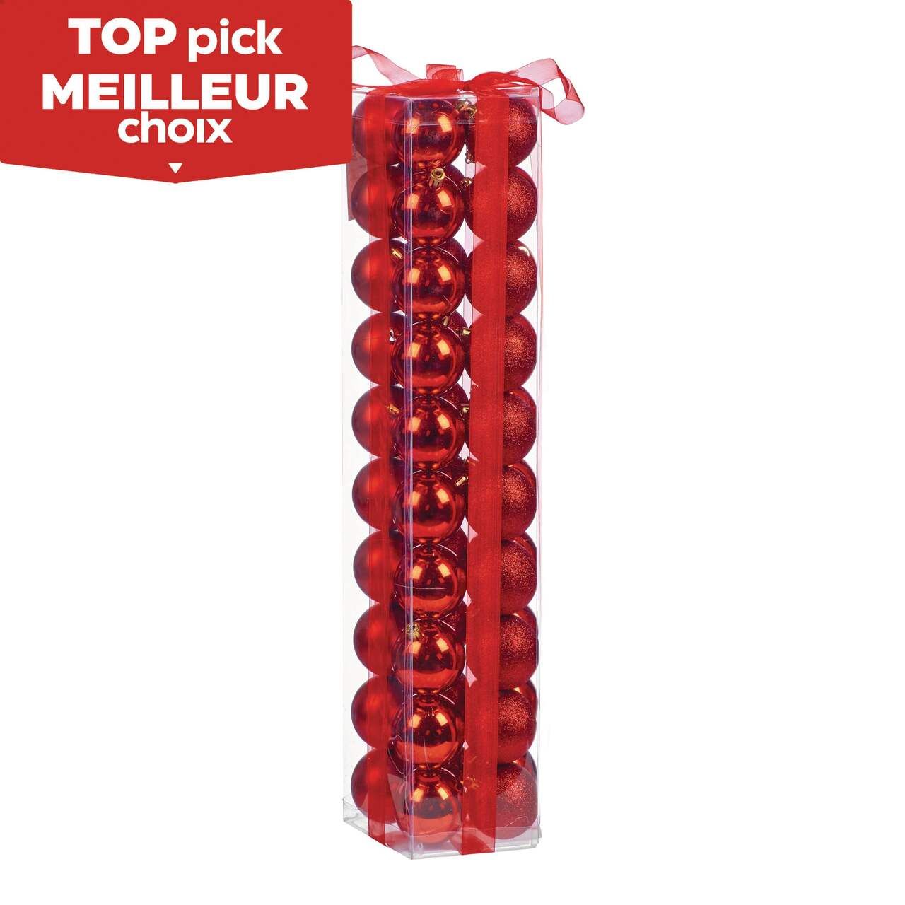 For Living Shatterproof Decoration Ball Christmas Ornament Set, Red, 60-mm, 50-pc#151-7878-0 | Canadian Tire