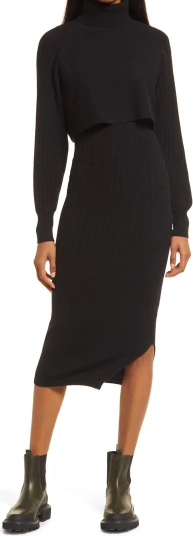 AllSaints Margot Long Sleeve Wool & Alpaca Blend Dress | Nordstrom | Nordstrom