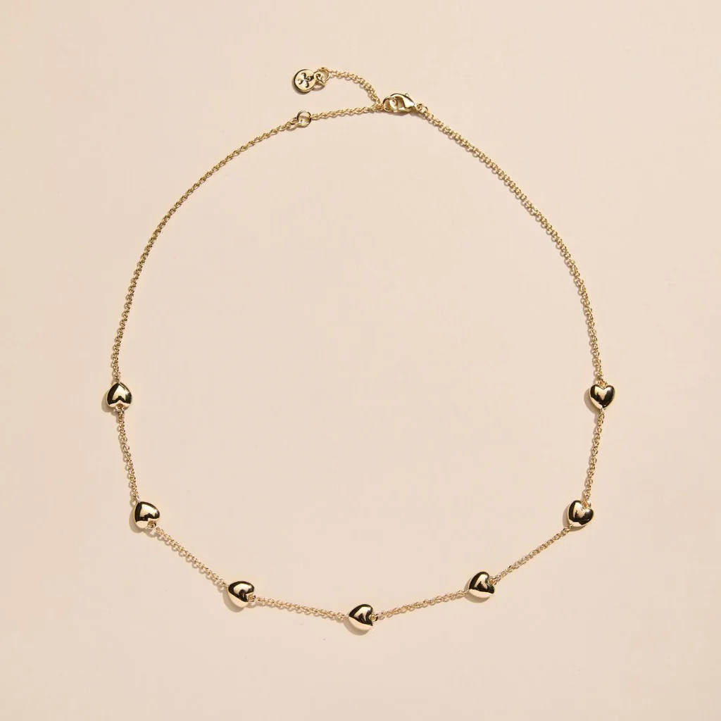 Heart Delicate Saturn Chain Necklace | Nickel and Suede