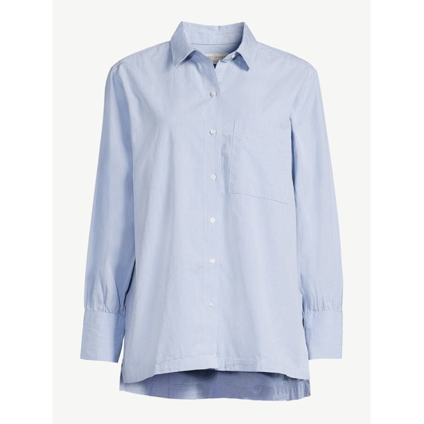 Free Assembly Women’s Button-Down Boxy Tunic Top - Walmart.com | Walmart (US)