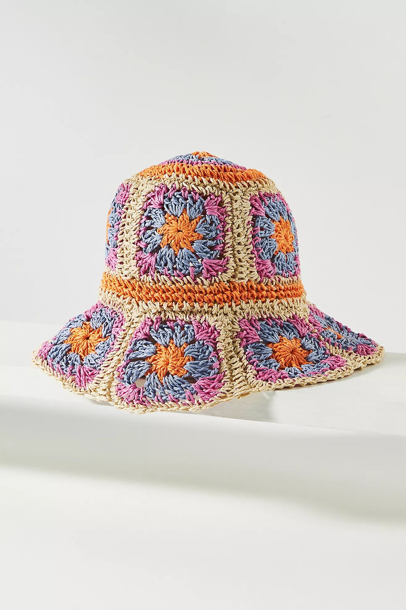 Crochet Granny Square Bucket Hat | Anthropologie (US)