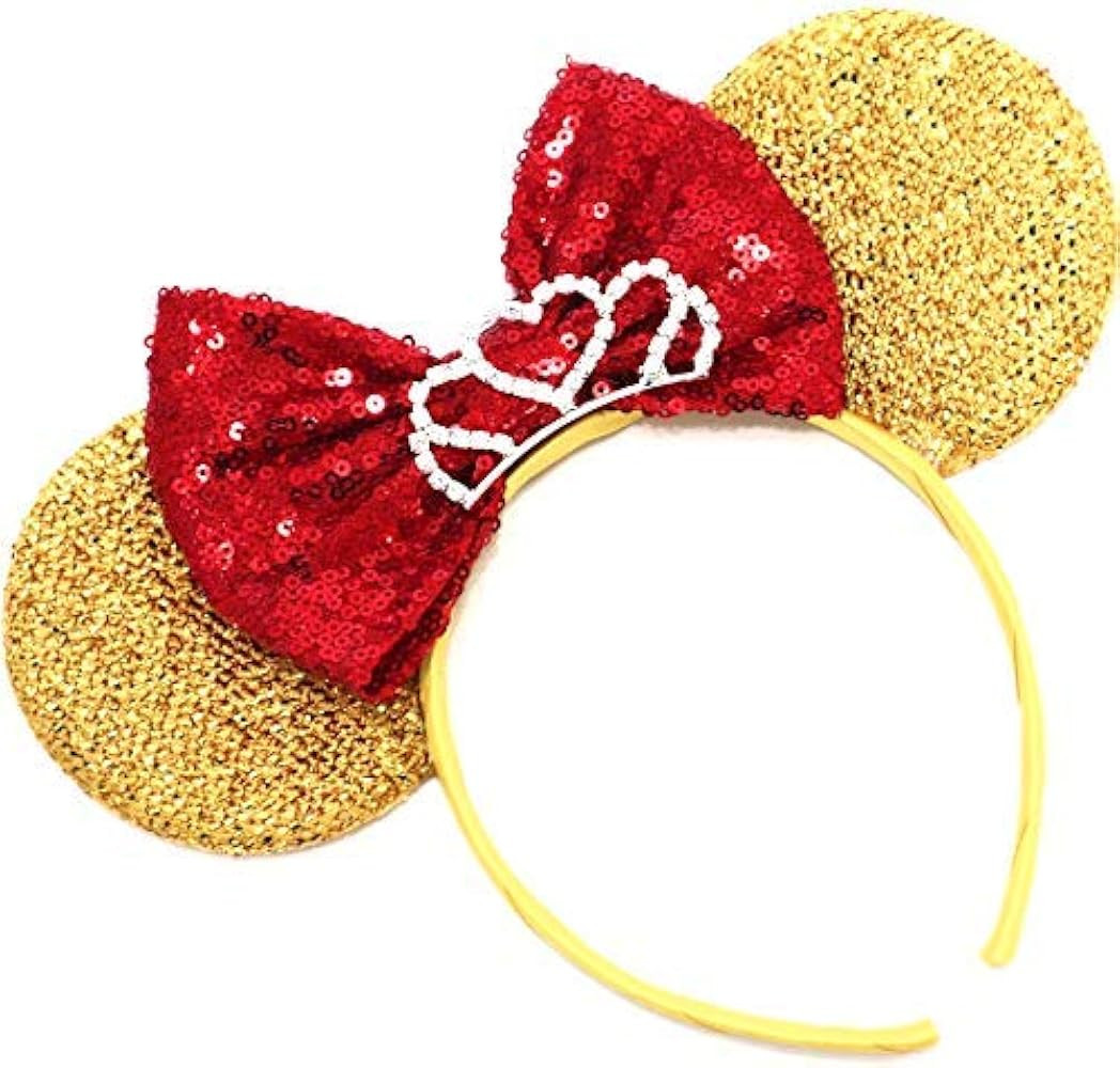 CLGIFT Beauty and The Beast Ears, Gold Minnie Ears, Belle Ears | Amazon (US)