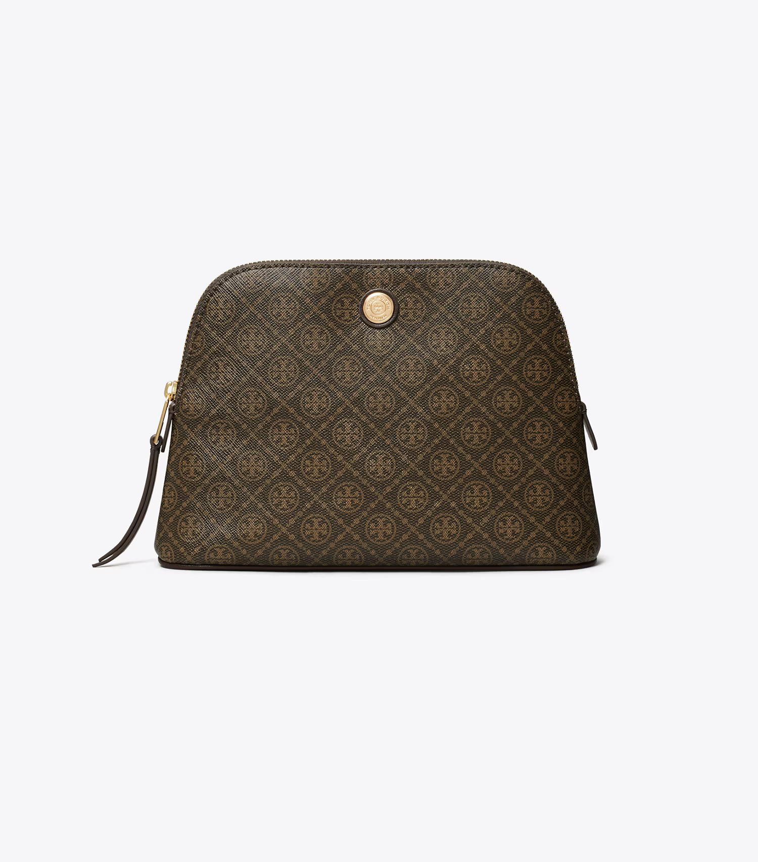 T Monogram Coated Canvas Dome Cosmetic Case: Women's Designer Cosmetic Bags | Tory Burch | Tory Burch (US)