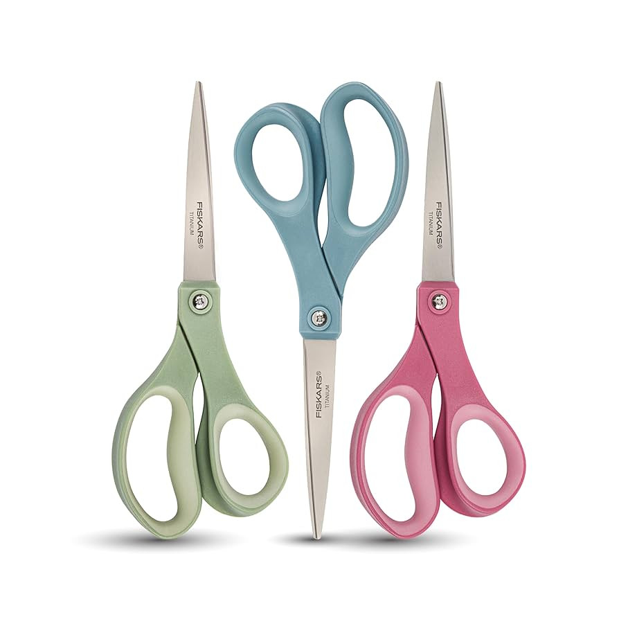 Fiskars SoftGrip Titanium Scissors - Contoured Performance All Purpose - 8" Titanium - Straight P... | Amazon (US)
