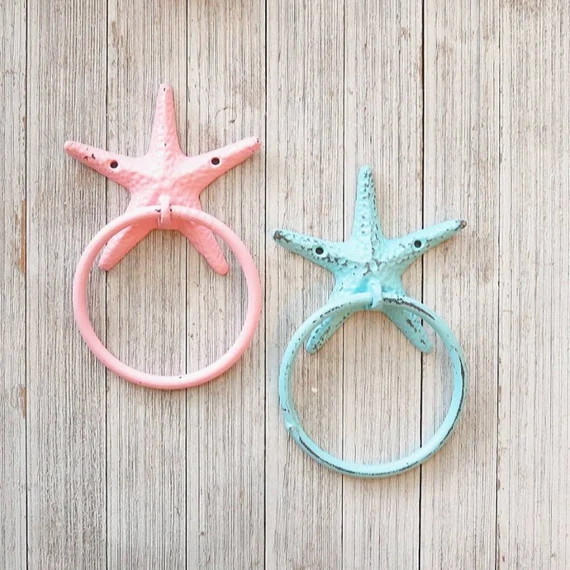 Starfish Decor One Starfish Towel Holder Towel Ring | Etsy | Etsy (US)