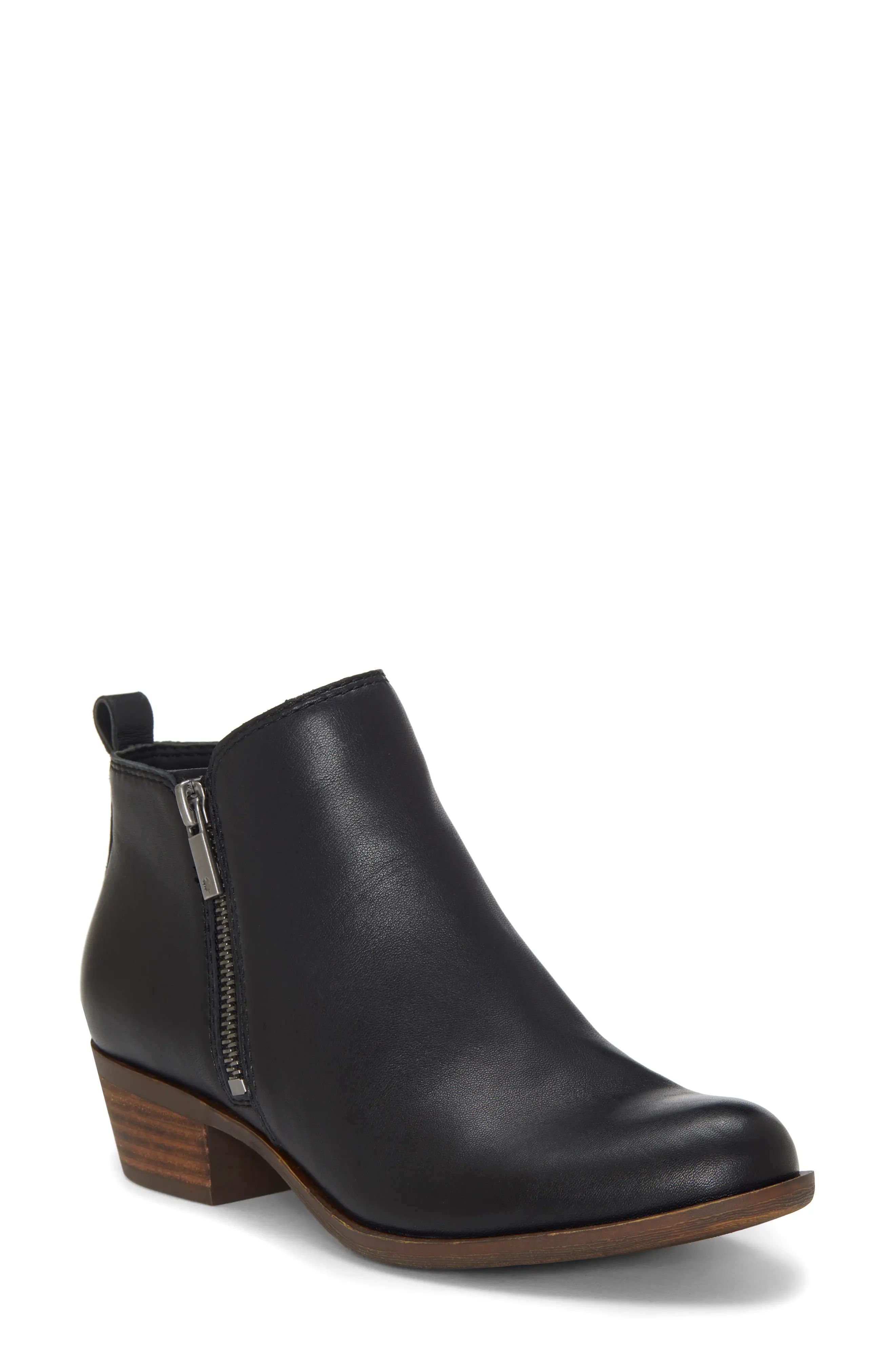 Lucky Brand Basel Bootie, Size 11 in Black Leather at Nordstrom | Nordstrom