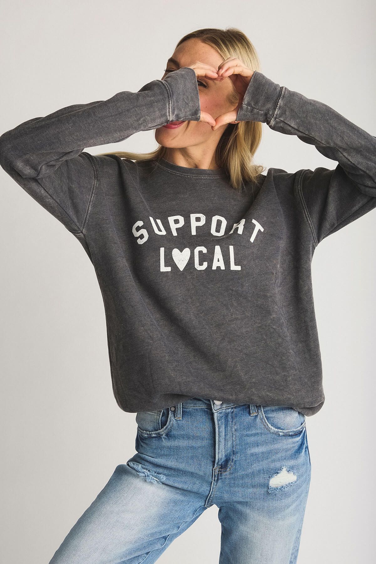Oat Collective Support Local Crewneck Sweatshirt | Social Threads
