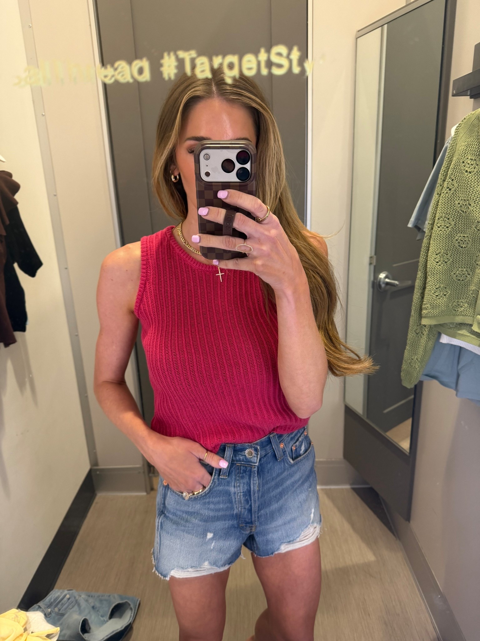 New Target arrival! This hot pink sweater top is so cute 