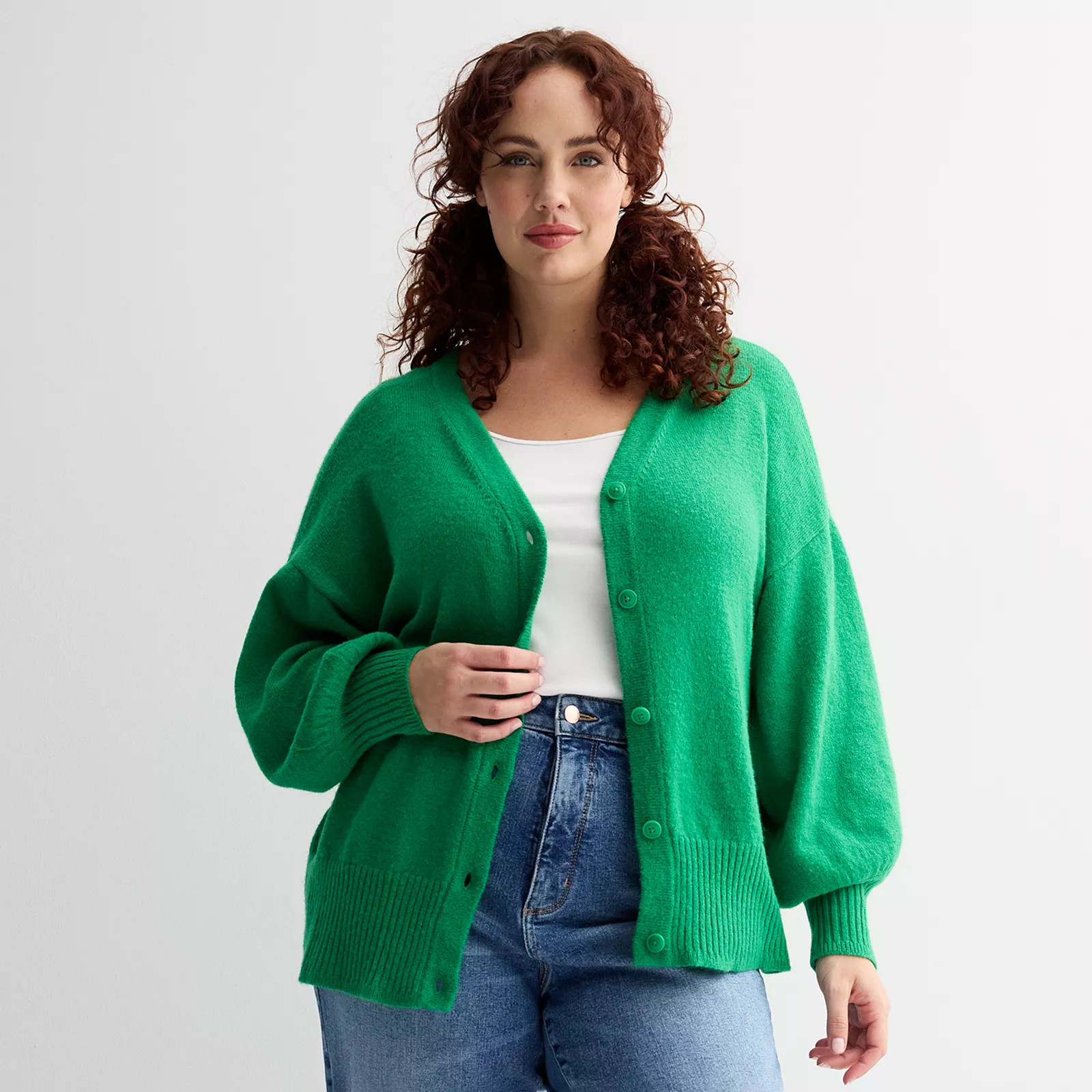 Plus Size Sonoma Goods For Life® Button-Front Cardigan | Kohl's