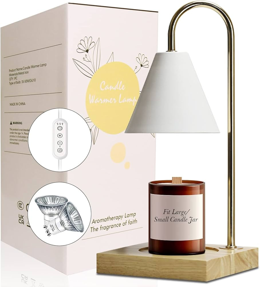 Candle warmer lamp for jar candles dimmable candle wax warmer lamp with timer electric candle war... | Amazon (US)