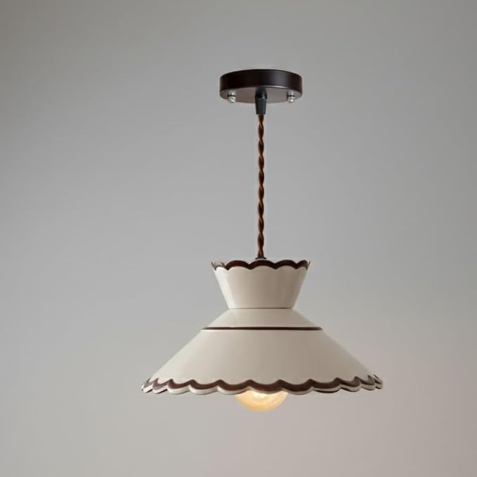 Ceramic Pendant Light, Hanging Lamp, Retro Ceiling Fixture, Porcelain Droplight, Chandelier, Scal... | Amazon (US)