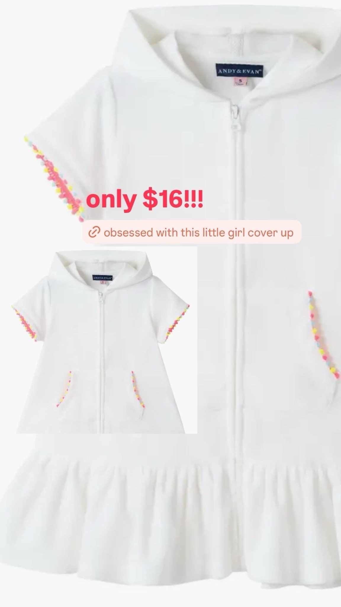 Cannot believe this adorable little girls coverup is only $16!!!

#LTKTravel #LTKKids #LTKSwim